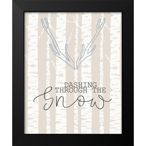 Dashing Through The Snow Black Modern Wood Framed Art Print by Kimberly, Allen