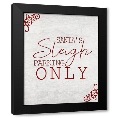 Sleigh Parking Black Modern Wood Framed Art Print by Kimberly, Allen