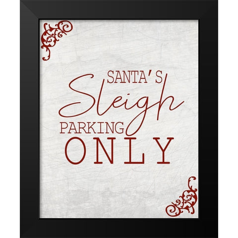 Sleigh Parking Black Modern Wood Framed Art Print by Kimberly, Allen