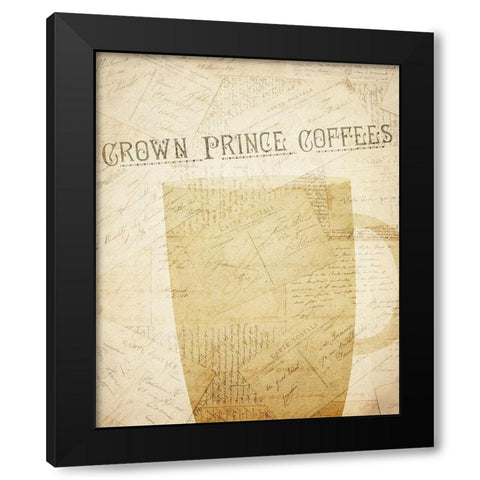 Coffee 1 Black Modern Wood Framed Art Print with Double Matting by Kimberly, Allen