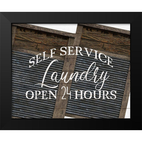 Self Service Black Modern Wood Framed Art Print by Kimberly, Allen