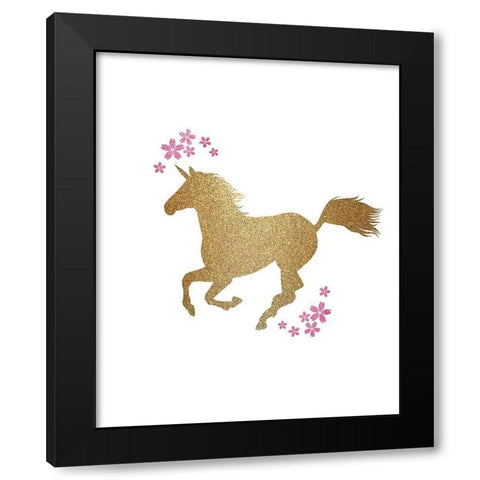 Be a Unicorn 3 Black Modern Wood Framed Art Print by Kimberly, Allen