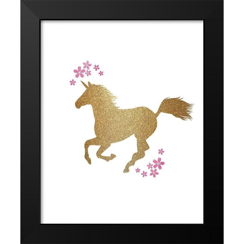 Be a Unicorn 3 Black Modern Wood Framed Art Print by Kimberly, Allen