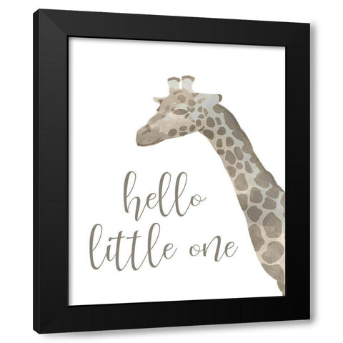 Hello Little One Taupe Black Modern Wood Framed Art Print with Double Matting by Kimberly, Allen