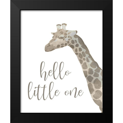 Hello Little One Taupe Black Modern Wood Framed Art Print by Kimberly, Allen