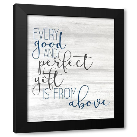 Perfect Gift blue Black Modern Wood Framed Art Print by Kimberly, Allen
