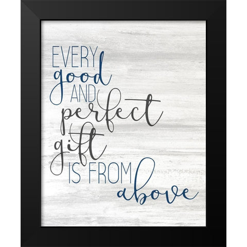 Perfect Gift blue Black Modern Wood Framed Art Print by Kimberly, Allen