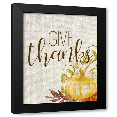 Give Thanks Black Modern Wood Framed Art Print by Kimberly, Allen