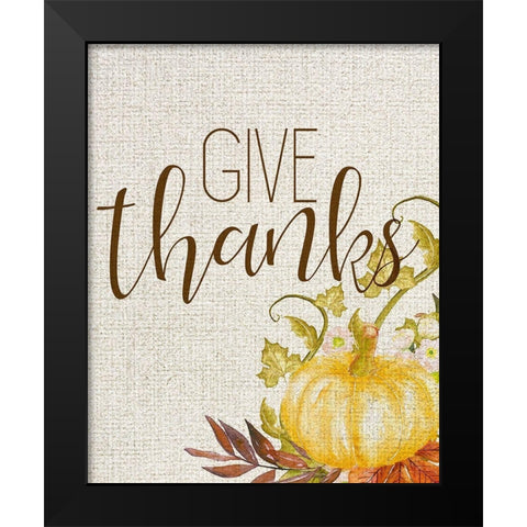 Give Thanks Black Modern Wood Framed Art Print by Kimberly, Allen