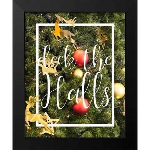 Deck the Halls Foliage Black Modern Wood Framed Art Print by Kimberly, Allen