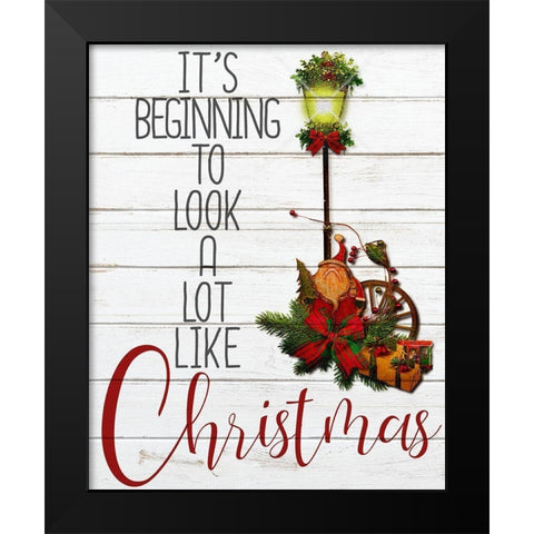 Look like Christmas Black Modern Wood Framed Art Print by Kimberly, Allen