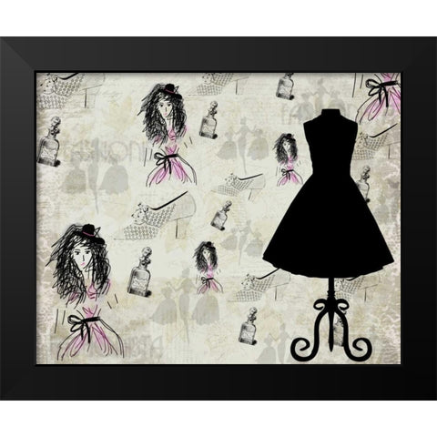 Fashionista Black Modern Wood Framed Art Print by Allen, Kimberly