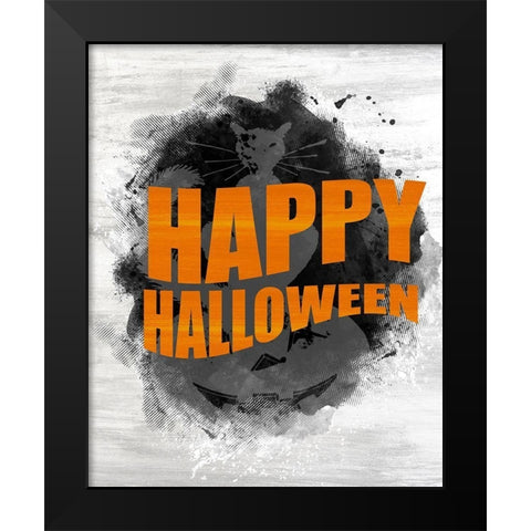 Happy Halloween Black Modern Wood Framed Art Print by Kimberly, Allen