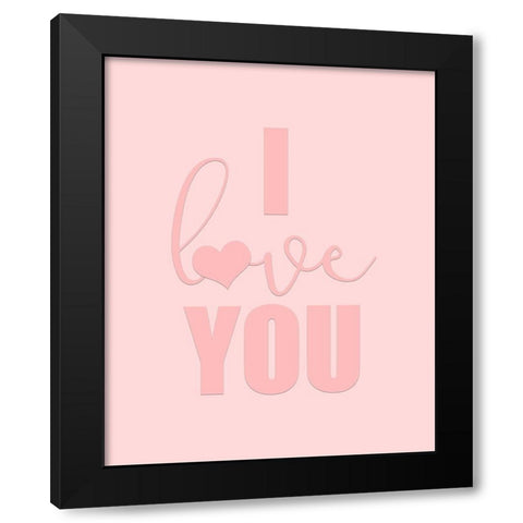 Love 2 Black Modern Wood Framed Art Print by Kimberly, Allen