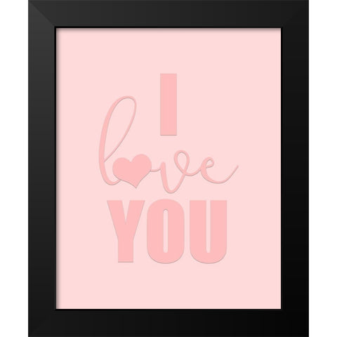 Love 2 Black Modern Wood Framed Art Print by Kimberly, Allen
