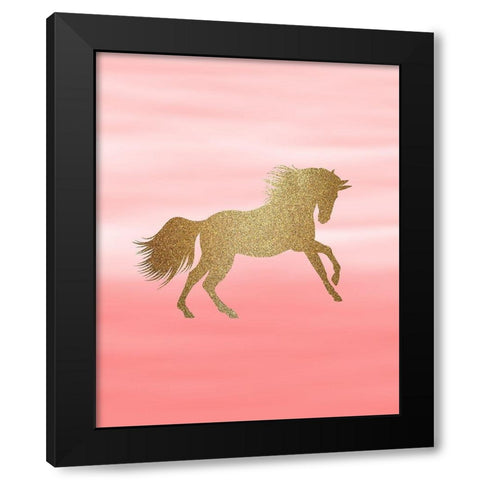 Ombre Pink 1 Black Modern Wood Framed Art Print with Double Matting by Kimberly, Allen