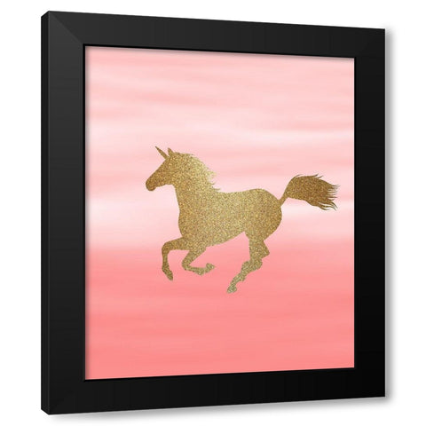 Ombre Pink 3 Black Modern Wood Framed Art Print by Kimberly, Allen