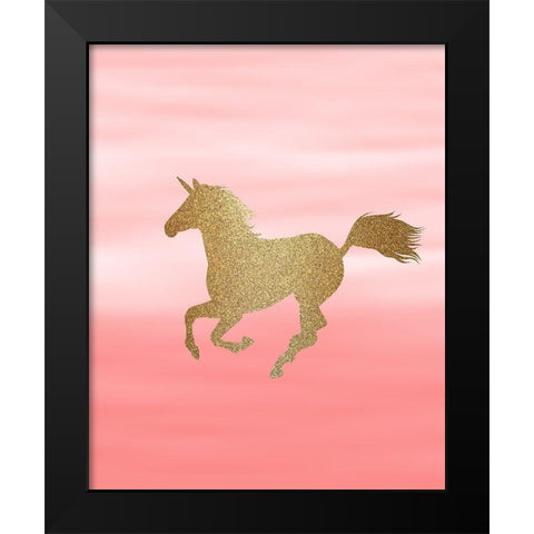 Ombre Pink 3 Black Modern Wood Framed Art Print by Kimberly, Allen