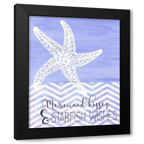 Mermaid Kisses Black Modern Wood Framed Art Print with Double Matting by Kimberly, Allen