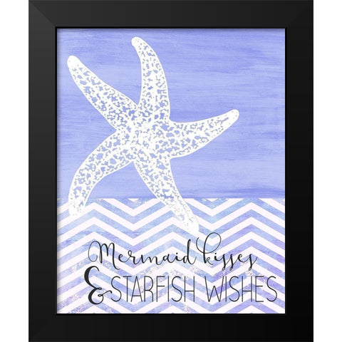 Mermaid Kisses Black Modern Wood Framed Art Print by Kimberly, Allen