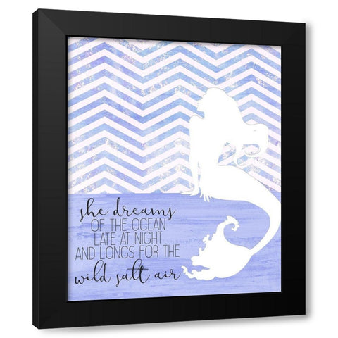 She Dreams Black Modern Wood Framed Art Print by Kimberly, Allen