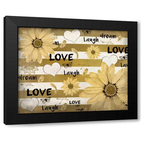Love Dream Laugh Black Modern Wood Framed Art Print with Double Matting by Allen, Kimberly