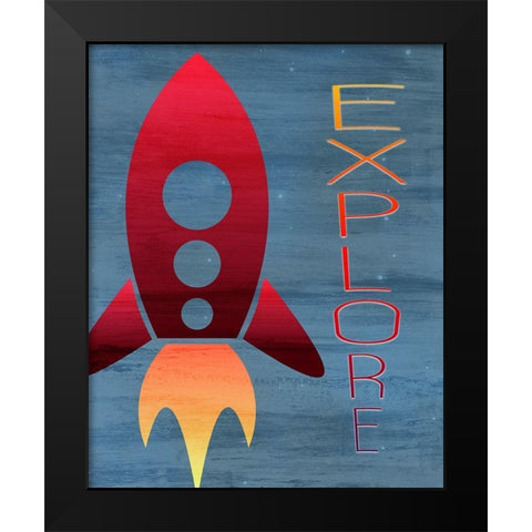 Space Explore 1 Black Modern Wood Framed Art Print by Kimberly, Allen