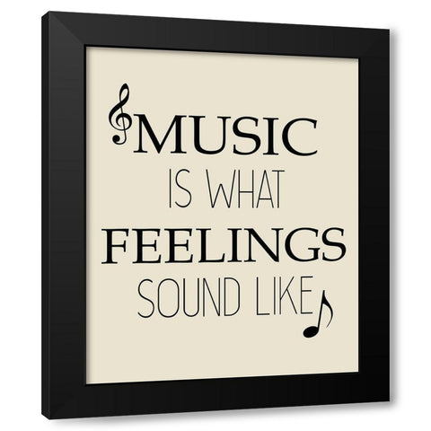 Music Feeling Black Modern Wood Framed Art Print by Kimberly, Allen