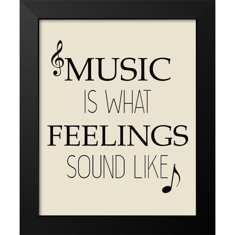 Music Feeling Black Modern Wood Framed Art Print by Kimberly, Allen