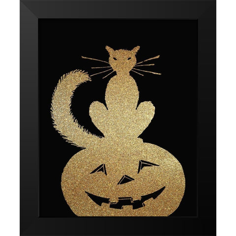 Halloween Gold 1 Black Modern Wood Framed Art Print by Kimberly, Allen