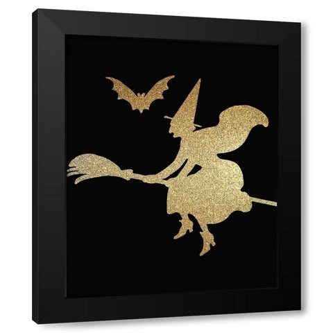Halloween Gold 3 Black Modern Wood Framed Art Print by Kimberly, Allen