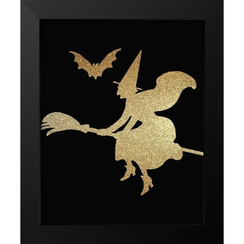 Halloween Gold 3 Black Modern Wood Framed Art Print by Kimberly, Allen