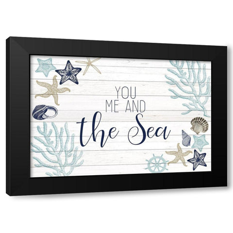You Me and the Sea Black Modern Wood Framed Art Print with Double Matting by Kimberly, Allen