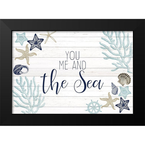 You Me and the Sea Black Modern Wood Framed Art Print by Kimberly, Allen