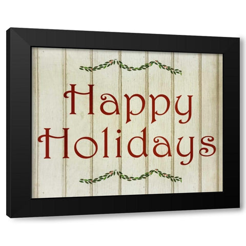 Happy Holidays Black Modern Wood Framed Art Print with Double Matting by Allen, Kimberly