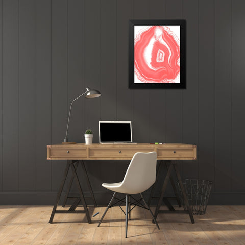 Agate Coral 3 Black Modern Wood Framed Art Print by Kimberly, Allen