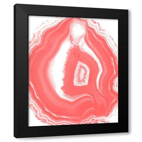 Agate Coral 3 Black Modern Wood Framed Art Print with Double Matting by Kimberly, Allen