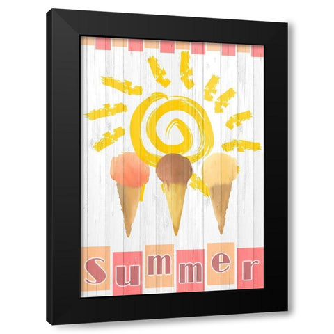 Summer Ice Cream Black Modern Wood Framed Art Print with Double Matting by Kimberly, Allen