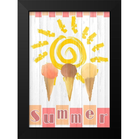 Summer Ice Cream Black Modern Wood Framed Art Print by Kimberly, Allen