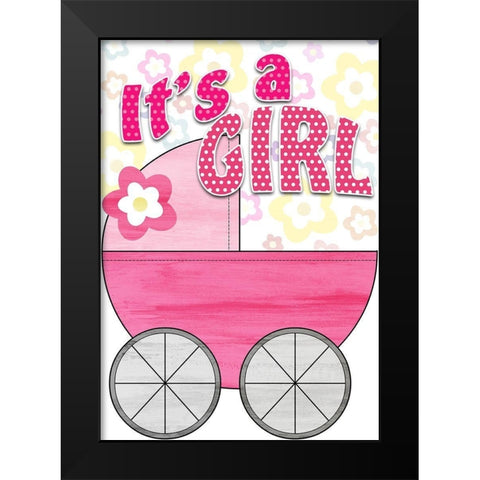 Its a Girl Black Modern Wood Framed Art Print by Kimberly, Allen