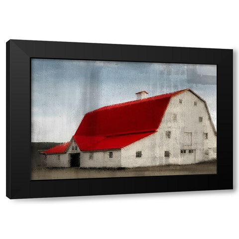Red Roof Barn Black Modern Wood Framed Art Print with Double Matting by Kimberly, Allen
