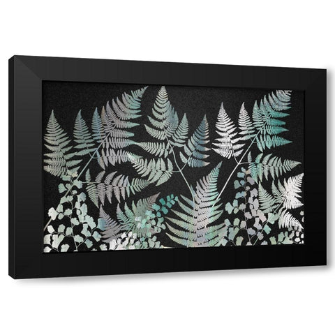 Sparkle Ferns Black Modern Wood Framed Art Print by Kimberly, Allen