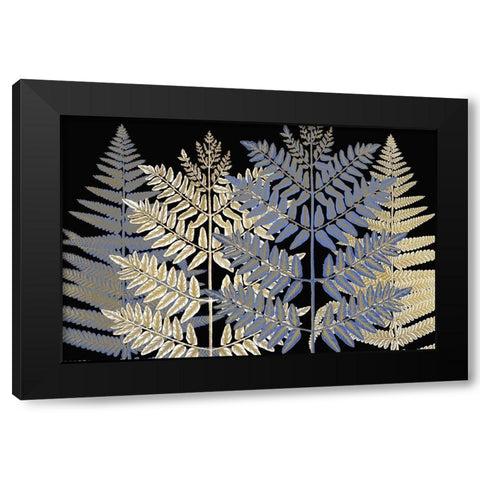 Gilded Ferns Black Modern Wood Framed Art Print by Kimberly, Allen