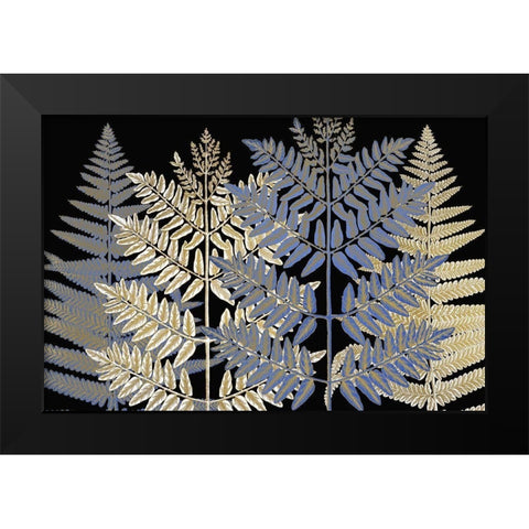 Gilded Ferns Black Modern Wood Framed Art Print by Kimberly, Allen