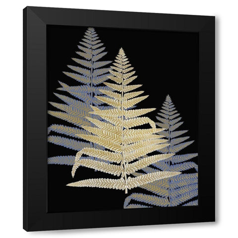 Gilded Fern 2 Black Modern Wood Framed Art Print by Kimberly, Allen