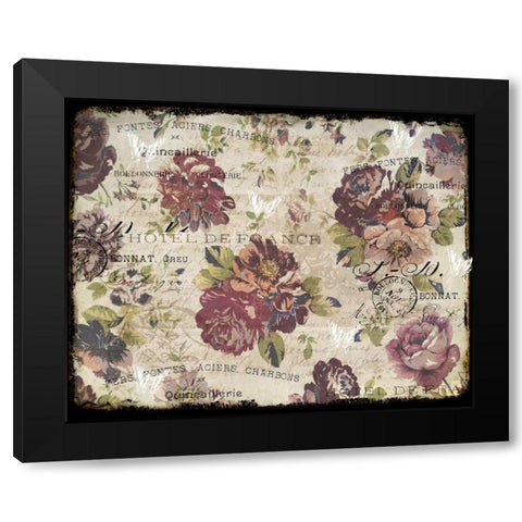 Hotel Floral Plum Black Modern Wood Framed Art Print with Double Matting by Allen, Kimberly