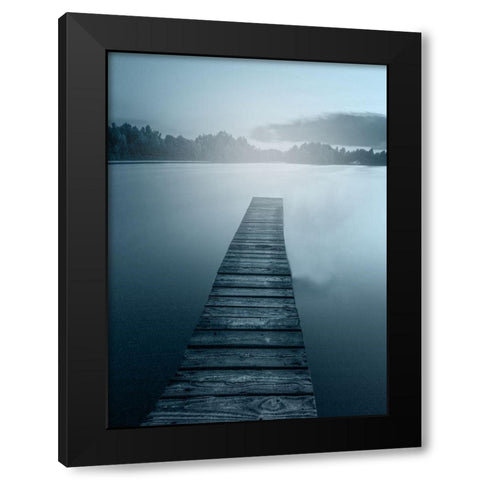 At the Dock Black Modern Wood Framed Art Print with Double Matting by Kimberly, Allen