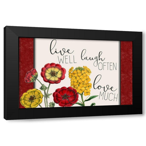 Live Well 1 Black Modern Wood Framed Art Print by Kimberly, Allen