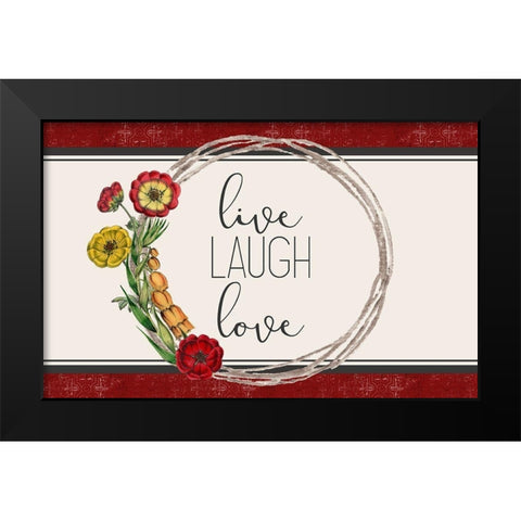 Live Well 2 Black Modern Wood Framed Art Print by Kimberly, Allen