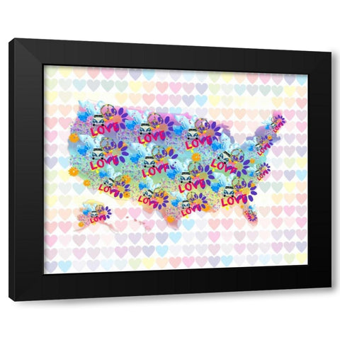 Groovy Love Black Modern Wood Framed Art Print with Double Matting by Allen, Kimberly